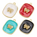 fashion bow accessories drop oil pendant square butterfly colorful copper pendantpicture7
