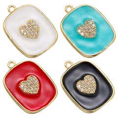 fashion heart-shaped accessories drip oil heart-shaped copper pendant