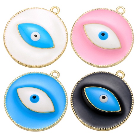 fashion drop oil simple jewelry accessories round copper eye pendant's discount tags