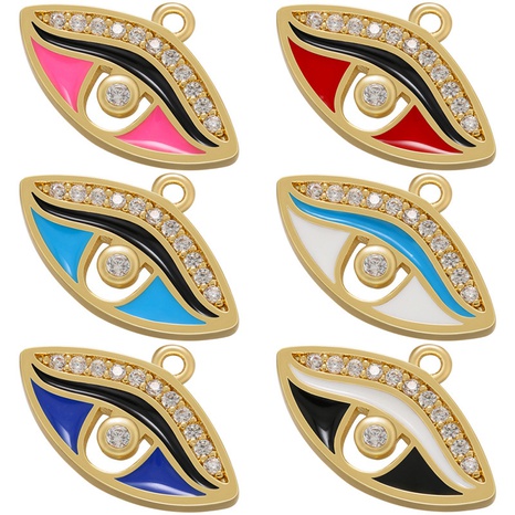 fashion zircon eye pendant inlaid diamond eyes copper pendant  NHZK666423's discount tags