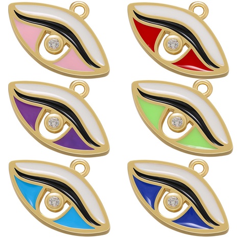 fashion eye pendant color simple copper pendant accessories  NHZK666428's discount tags