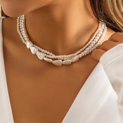Schmuck Retro Nachahmung Perle gestapelt gewebte Kugel Perlenkette Halskette