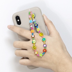 fashion mobile phone lanyard wristband smiley fruit heart mobile phone chain