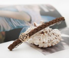 fashion rose handwoven leather hairpin female infrared simple alloy clippicture12