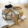 Fashion cute striped fabric bow ribbon hair ring femalepicture12