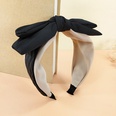 Korean doublelayer bow leather rabbit ear simple color matching headbandpicture9