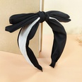 Korean doublelayer bow leather rabbit ear simple color matching headbandpicture10