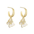 vintage oil drop earrings copper plated 18K gold zircon butterfly earrings wholesalepicture11