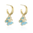 vintage oil drop earrings copper plated 18K gold zircon butterfly earrings wholesalepicture13