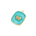 fashion bow accessories drop oil pendant square butterfly colorful copper pendantpicture13