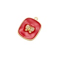 fashion bow accessories drop oil pendant square butterfly colorful copper pendantpicture14