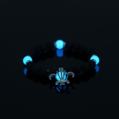 Nouveaux bijoux de mode pendentif tortue perles volcaniques noires bracelet en alliage élastique lumineux