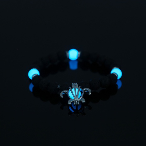 New fashion jewelry turtle pendant black volcanic beads luminous elastic alloy bracelet NHDB673395's discount tags