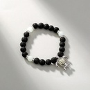 New fashion jewelry turtle pendant black volcanic beads luminous elastic alloy braceletpicture11