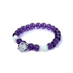2022 nouveaux bijoux populaires citrouille élément pendentif perlé violet verre bleu-vert perle lumineuse lumineuse bracelet élastique bijoux