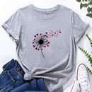Heart Flower Print Ladies Loose Casual TShirtpicture3