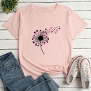 Heart Flower Print Ladies Loose Casual TShirtpicture4