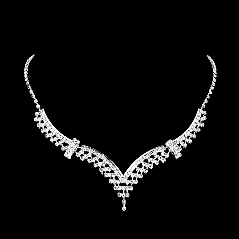 Bijoux Fantaisie Parures Bijoux | Bijoux En Cristal De Mode Marie Collier De Mariage Boucles Doreilles Bracelet Trois Pices - UW84762