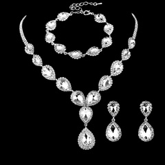 Fashion Crystal Rhinestone Jewelry Necklace Set Bridal Wedding Jewelry