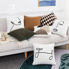 fashion simple plush pillow cover bedside sofa pillow
