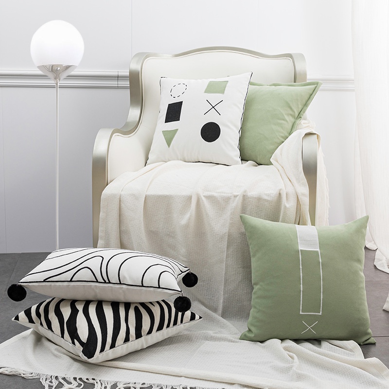 fashion simple solid color pillow cute zebra pattern pillow