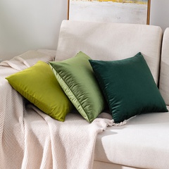 Coussin de canapé taie d'oreiller en velours de couleur unie simple à la mode