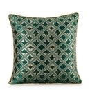 fashion dark green satin jacquard pillowcase bedroom cushionpicture7