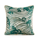 fashion dark green satin jacquard pillowcase bedroom cushionpicture9