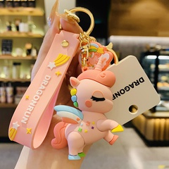 Creative cute Epoxy keychain soft unicorn couple claw machine wholesale