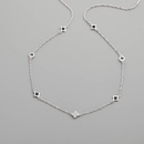 Simple hollow clover inlaid zirconium geometric 925 silver necklacepicture6