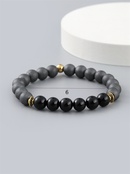 simple solid color black Mens Gallstone Beaded DIY Bracelet wholesalepicture10