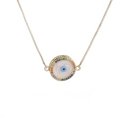 Fashion Simple Geometric Diamond Shell Eye Copper Necklace