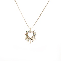 fashion simple hollow heart-shaped necklace copper necklace