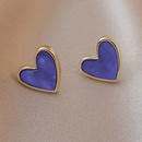 boucles d39oreilles simples en alliage en forme de petit coeur bleu en grospicture7