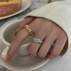 Fashion retro geometric open irregular jewelry gold-plated ring female