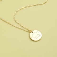 Simple Lettering Disc Pendent 925 Silver Necklace