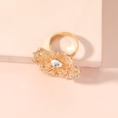 Offener Ring der neuen hohlen kreativen Blume einfacher geometrischer Diamantlegierung der Art und Weisepicture9