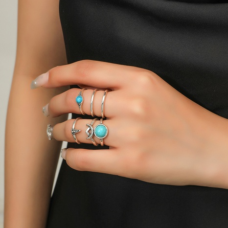 Knuckle Alloy Ring Set Combination Bohemian Retro Ethnic Jewelry's discount tags