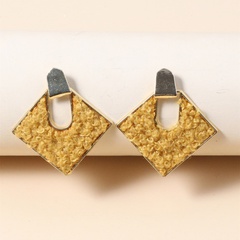 retro exaggerated furry square alloy earrings wholesale