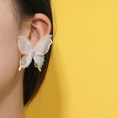 Korean version of hollow double layer butterfly stud earrings