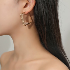 Korean fashion hollow square ear buckle earrings