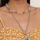 Simple Alloy Necklace Retro Pearl Pendant Clavicle Chainpicture9