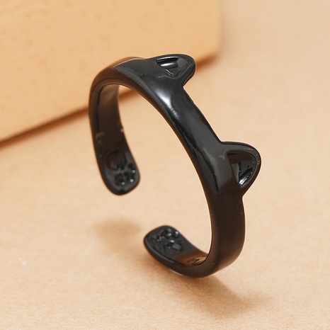 Simple open cat fashion creative acrylic alloy ring's discount tags