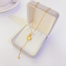 fashion simple titanium steel leaf plated 18k gold necklacepicture8