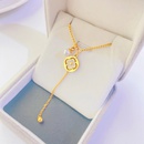 fashion simple titanium steel leaf plated 18k gold necklacepicture7