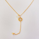fashion simple titanium steel leaf plated 18k gold necklacepicture10