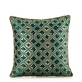 fashion dark green satin jacquard pillowcase bedroom cushionpicture12
