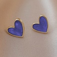 boucles d39oreilles simples en alliage en forme de petit coeur bleu en grospicture12