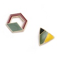 retro painted enamel oil drop hexagonal triangle irregular earringspicture30