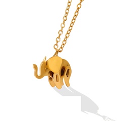 fashion cute elephant titanium steel material plated 18K gold necklace